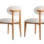 2x Lionte Dining Chair Wood Veneer White 3