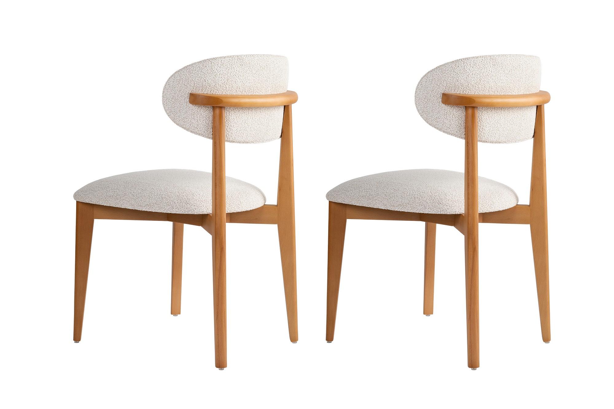 2x Lionte Dining Chair Wood Veneer White 3
