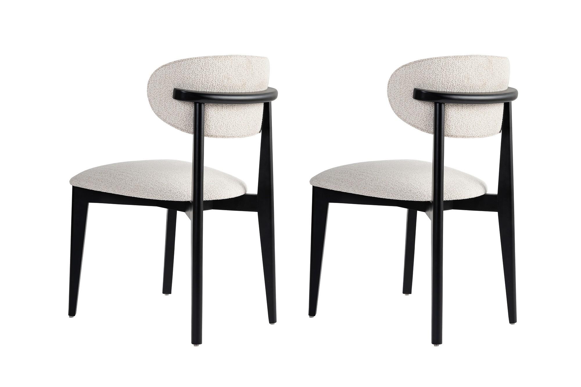 2x Lionte Esszimmerstuhl Holzfurnier Weiß 4