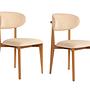 2x Lionte Dining chair Wood veneer Cream white 0