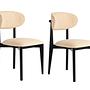 2x Lionte Dining Chair Wood veneer Cream white 0