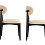 2x Lionte Dining Chair Wood veneer Cream white 2