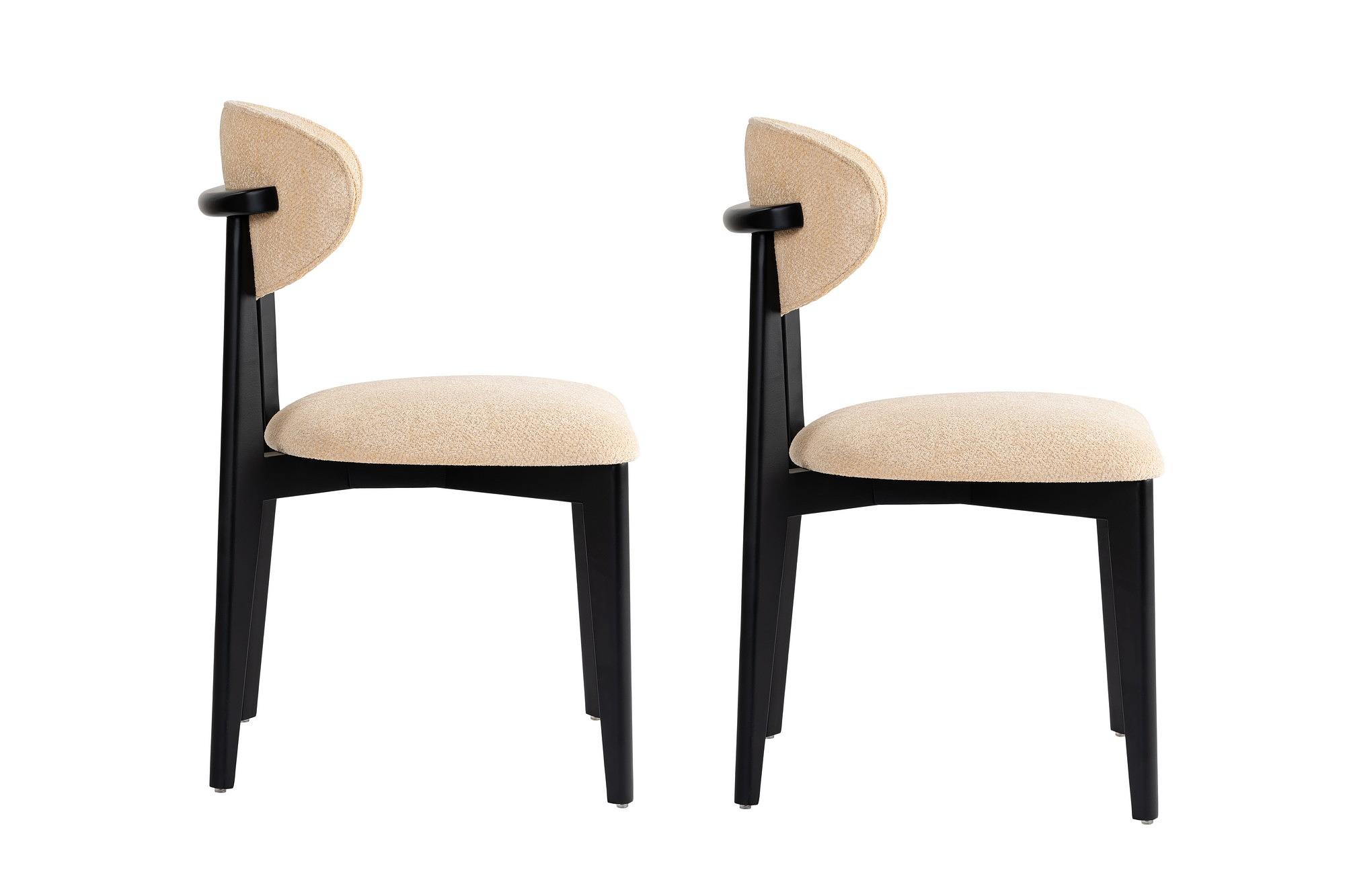 2x Lionte Dining Chair Wood veneer Cream white 2