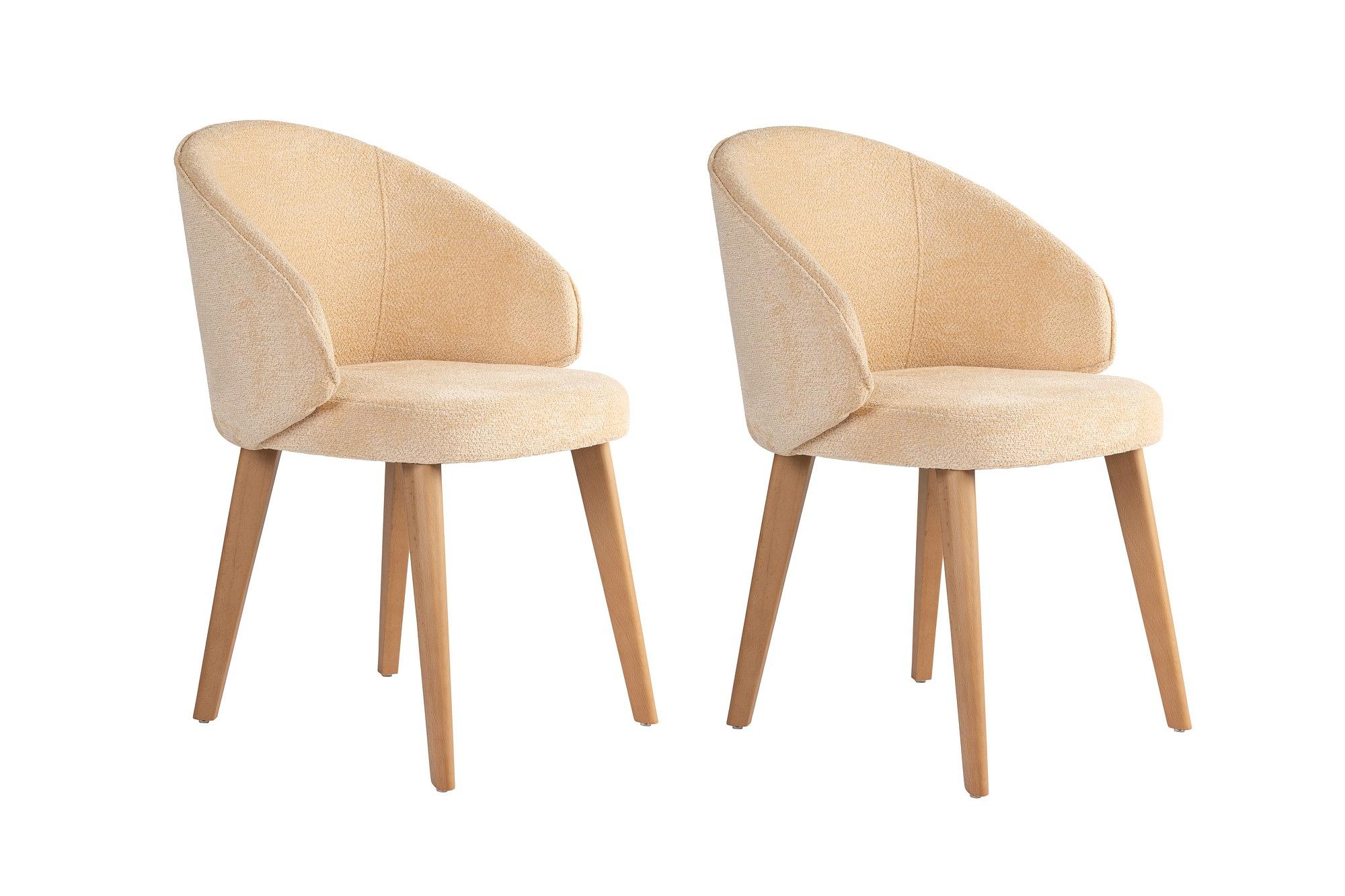 2x Bentley Dining Chair Wood Veneer Cream White 1