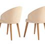 2x Bentley Dining Chair Wood Veneer Cream White 3