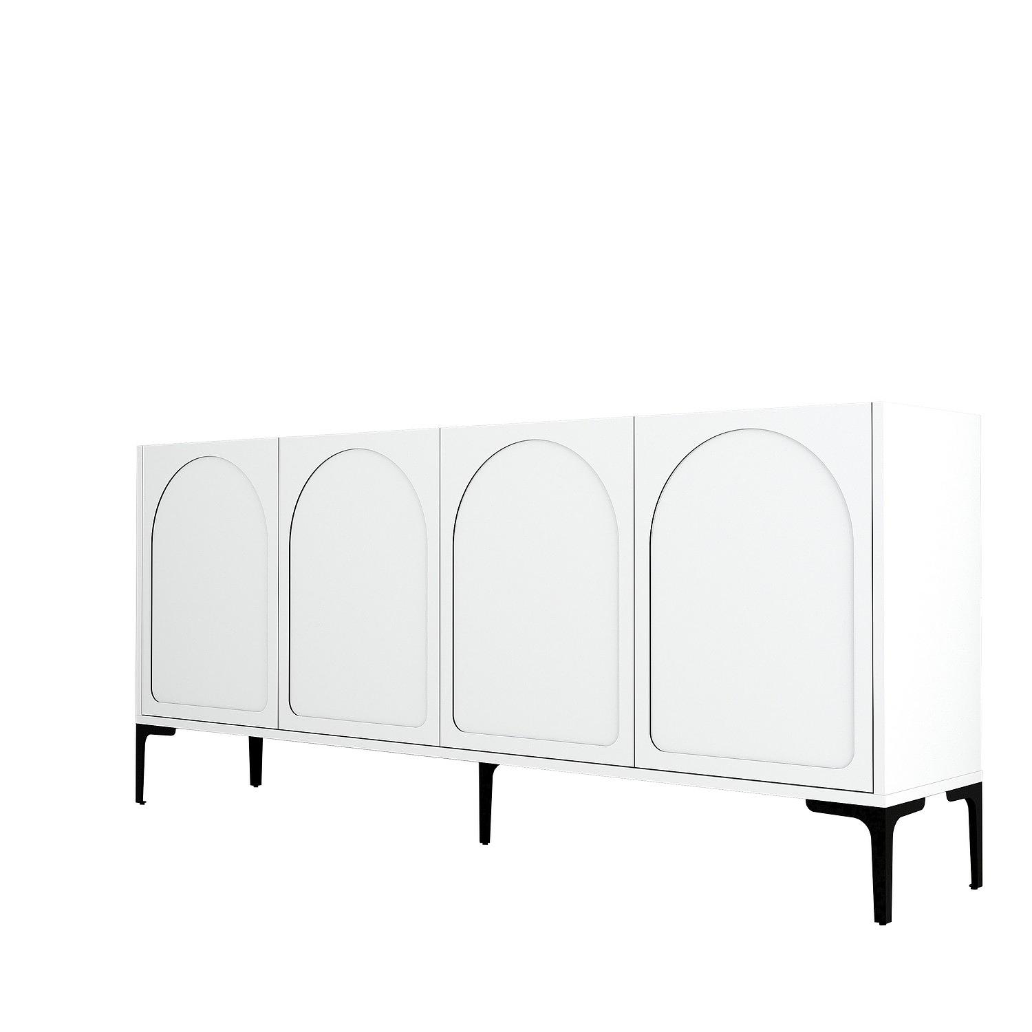 Lyon 79 Console Wood Veneer White Black 0