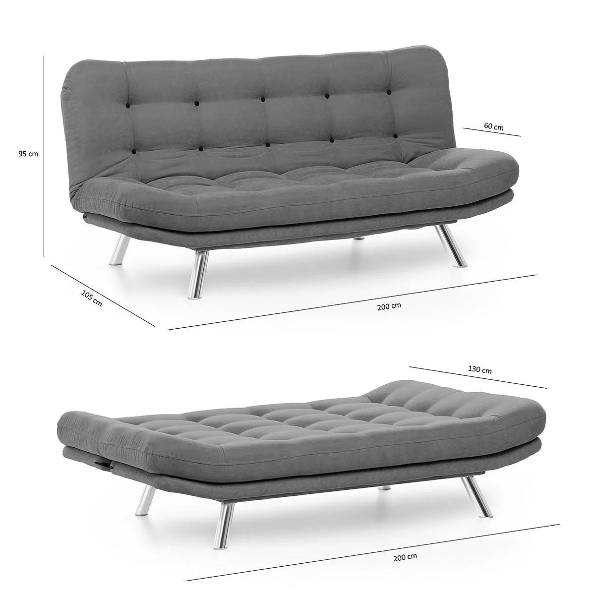 Misa Sofa Bed 3-seater Mustard 5