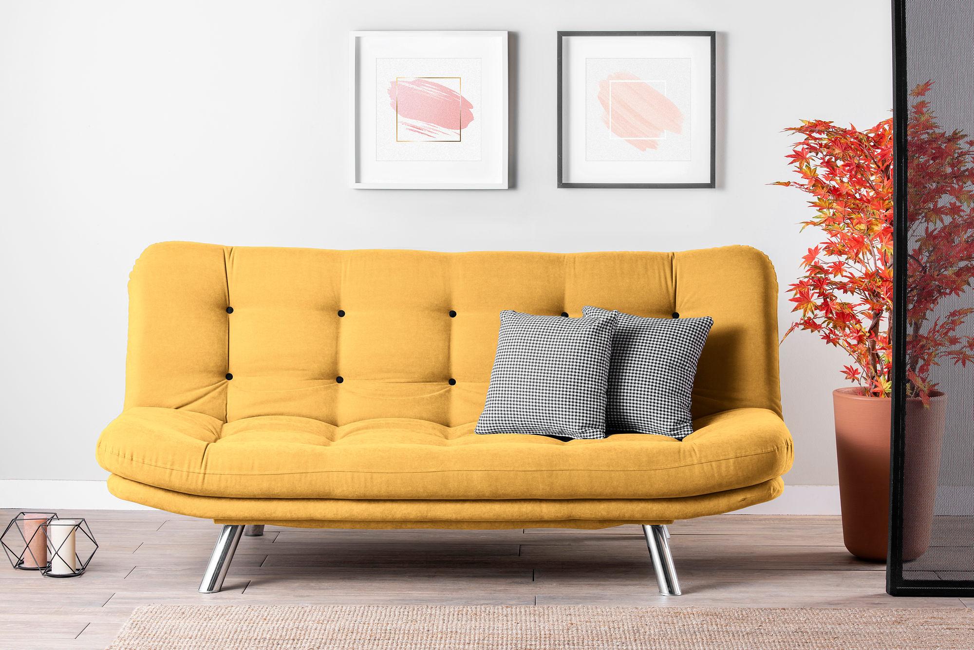 Misa Sofa Bed 3-seater Mustard 1