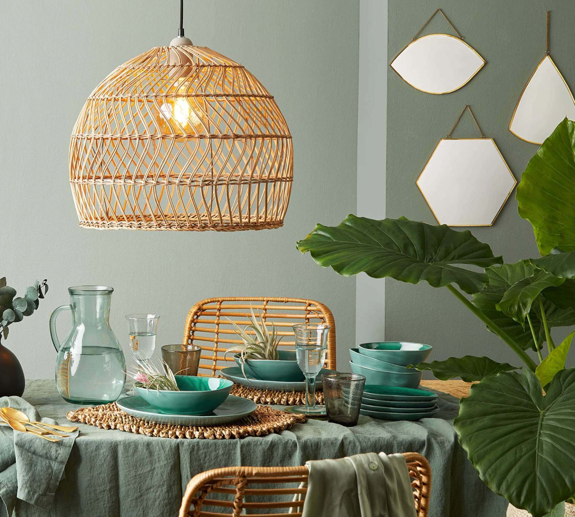 Lampenschirm Rattan Natur 2