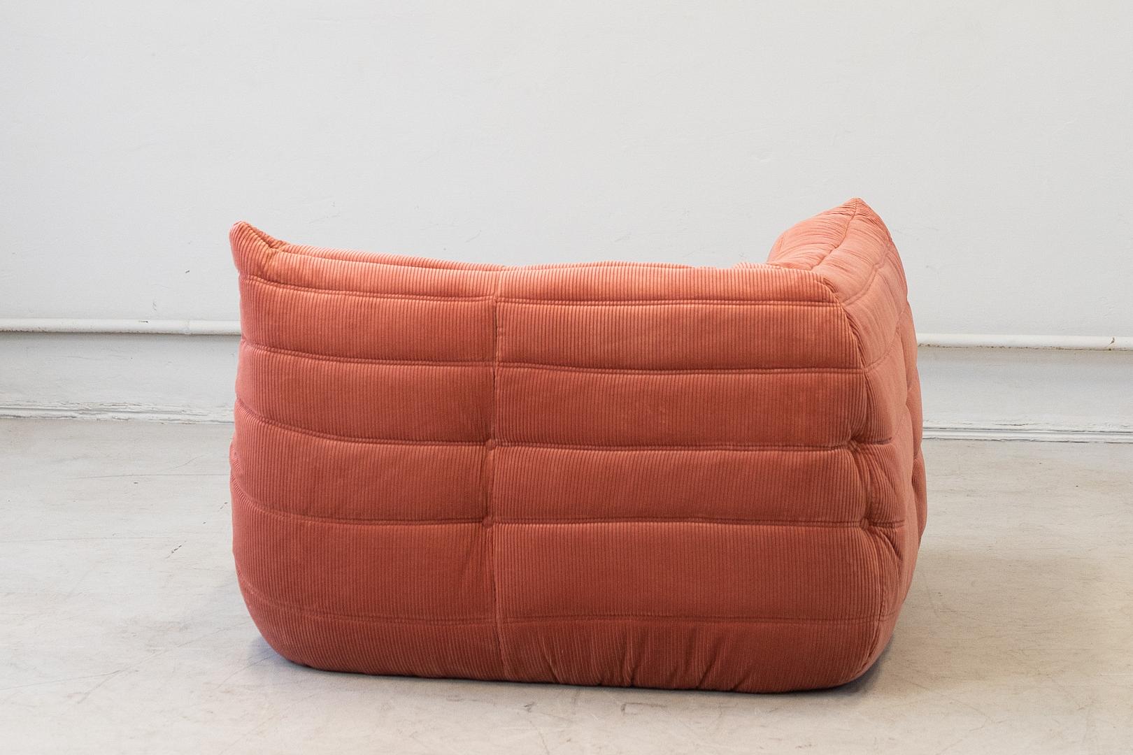 Togo Corner Sofa Cord Coral 2