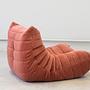Togo armchair and ottoman set Cord Coral 2