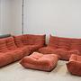 Togo Set lounge 5 pezzi velluto a coste corallo 0