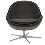 Veneto Armchair Swivel Leather Steel Tobacco Brown 1