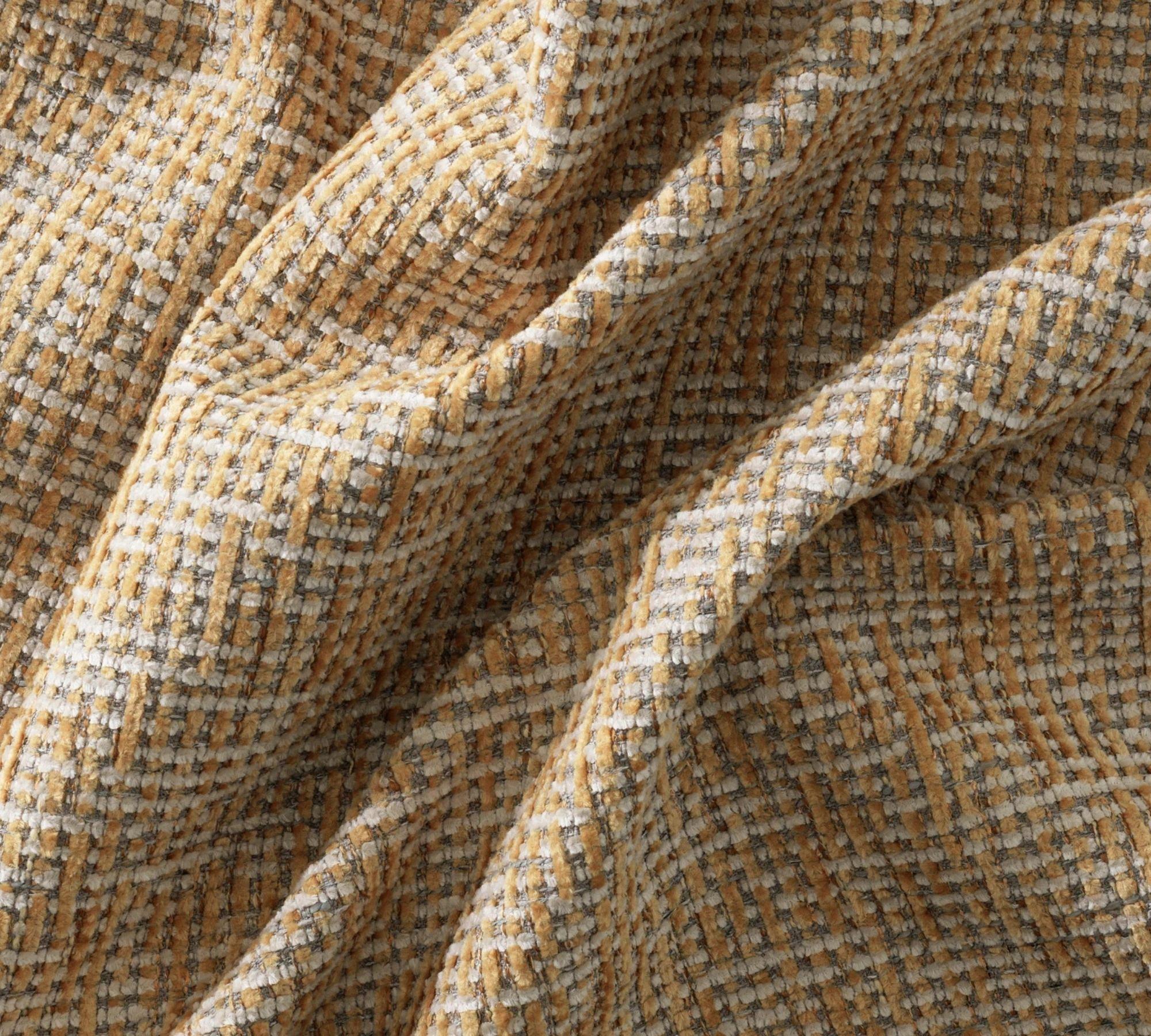 Adelaide Chair Swivel Textile Metal Mustard Yellow 2