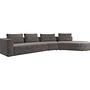 Bergamo Sofa 4-seater Tuscany fabric brown 0