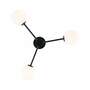 3-Light Ceiling Lamp Opal Glass Metal Black 1