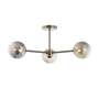 3-Flammige Deckenleuchte Glas Metall Grau 0