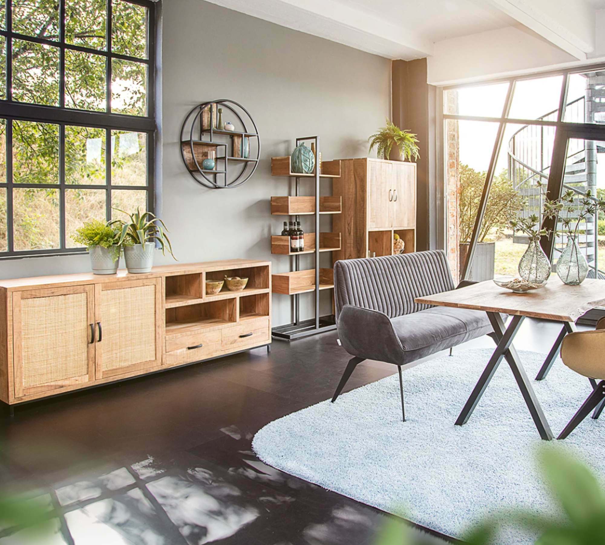 Wandregal Massivholz Braun 1