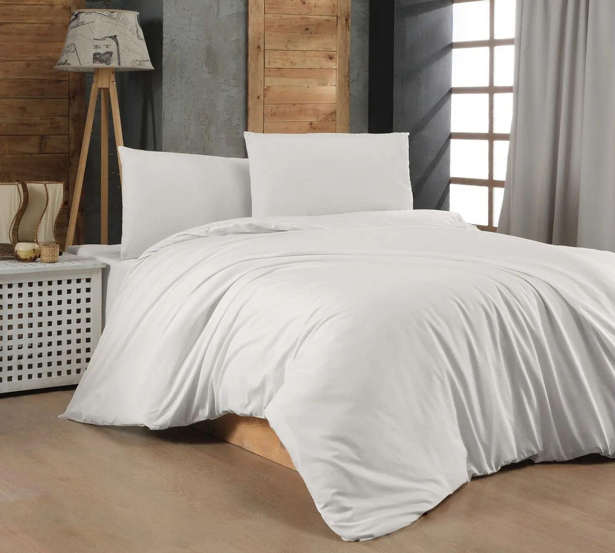 Duvet cover & pillowcase Cotton White 135cm x 200cm 0