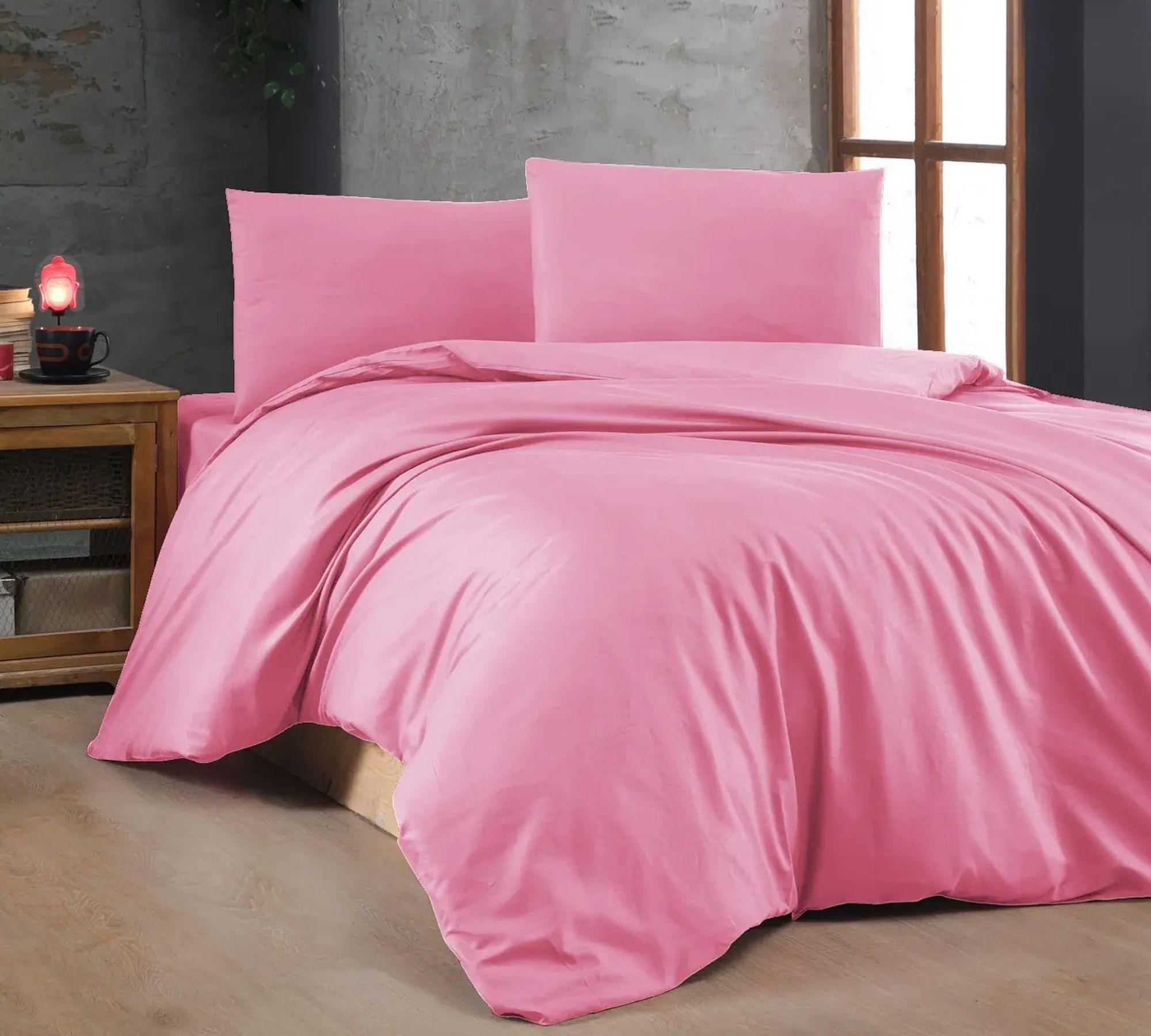 Bed & pillowcase Cotton Pink 135cm x 200cm 0