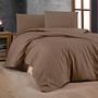 Bed & Pillowcase Cotton Brown 135cm x 200cm 0