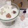 Sea Salt & Sage Scented Candle Soy Wax with Crystals White 3
