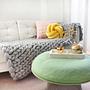 Cosima Chunky Knit Wolldecke Merinowolle Hellgrau 3