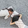 Cosima Chunky Knit Wool Blanket Merino Wool Light Grey 5