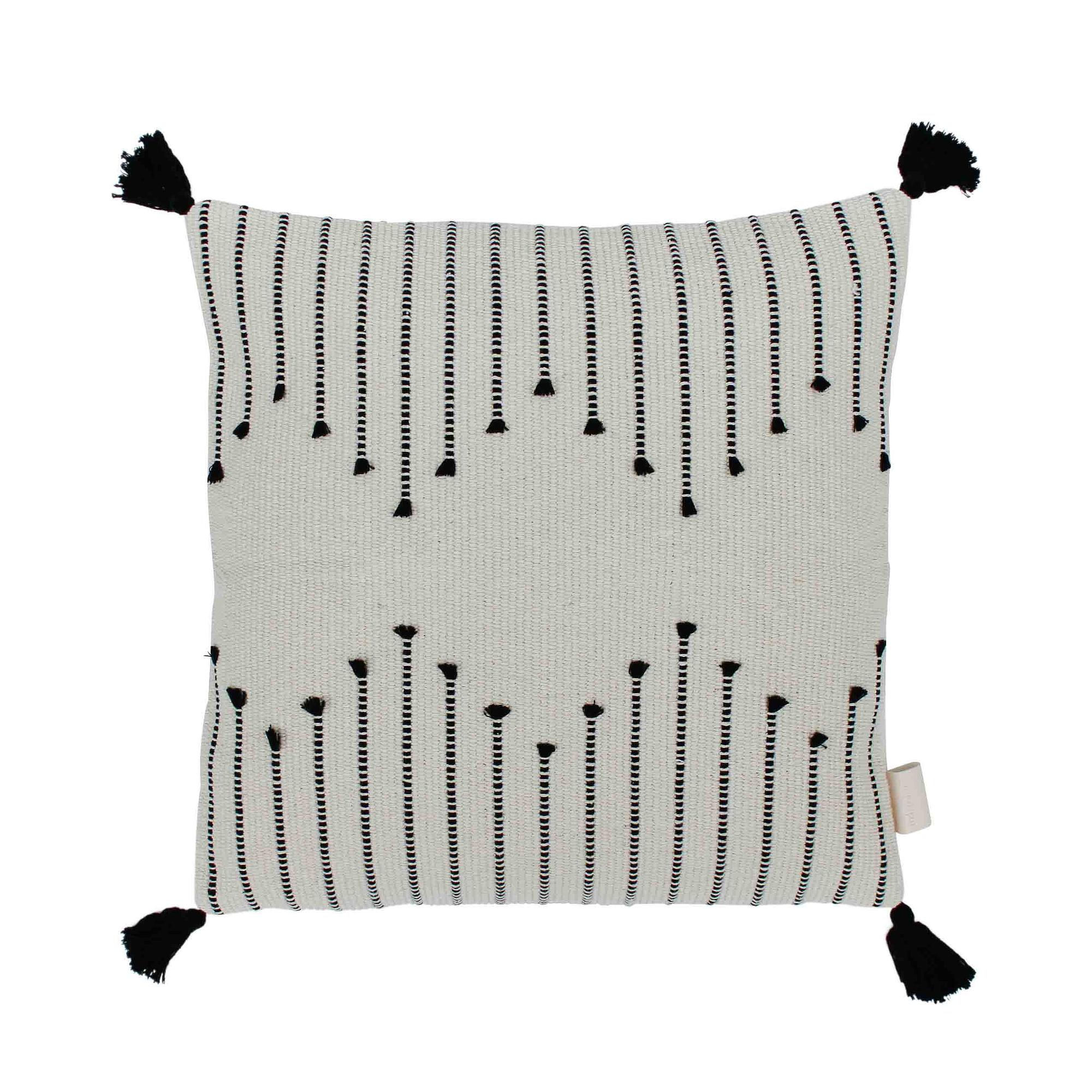 Lands & Pits Fringe Cushion cover Cotton Natural 1