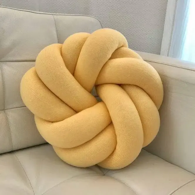 Knot pillow Textile Yellow 1