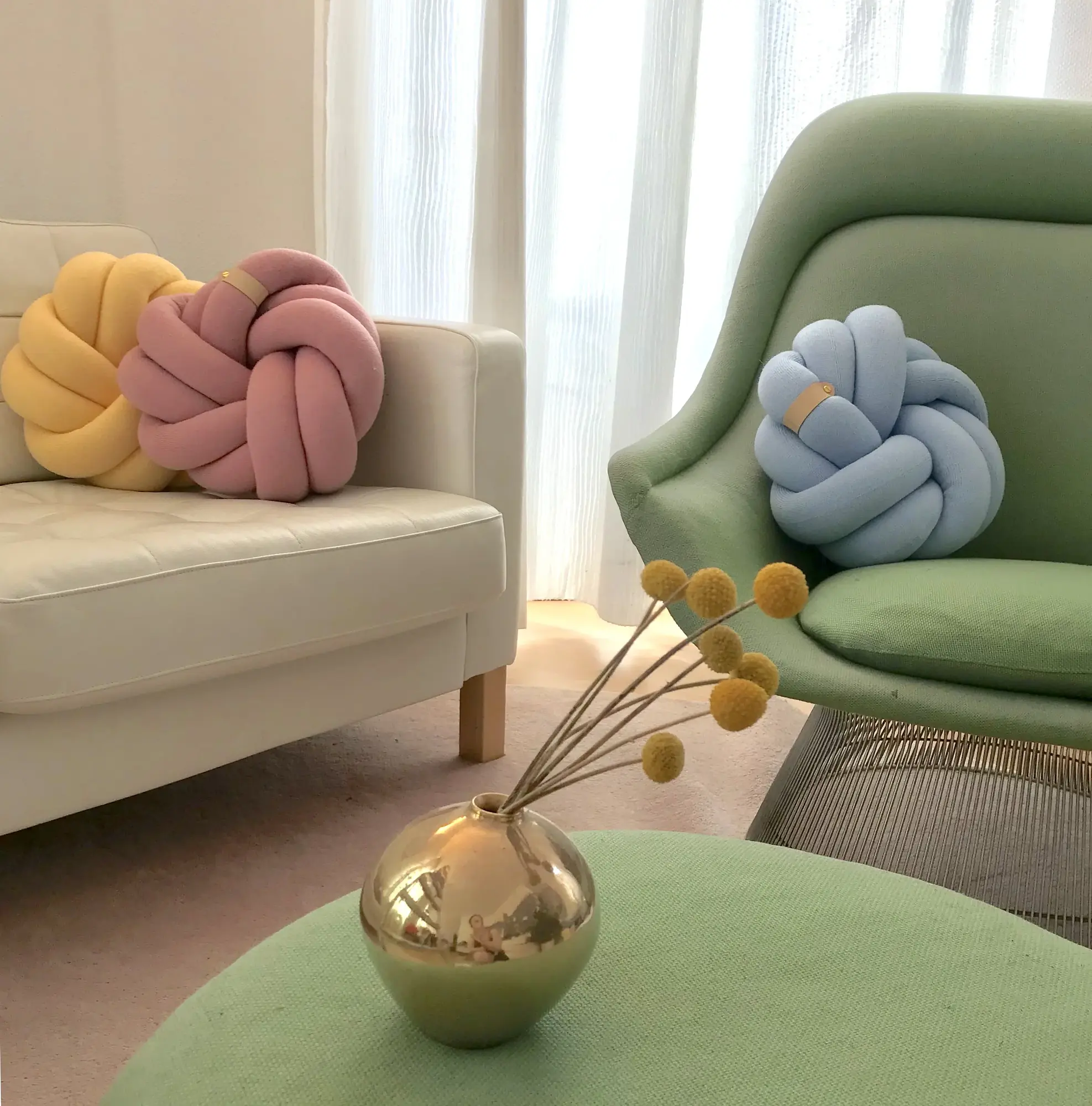 Knot pillow Textile Yellow 5