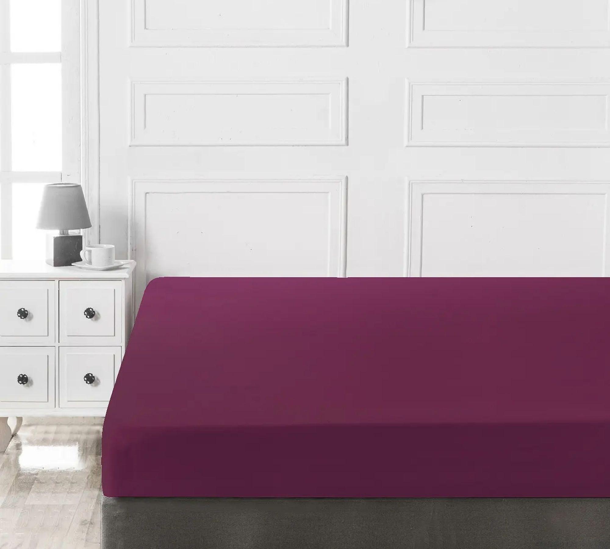 Fitted sheet cotton Purple 100cm x 200cm 0