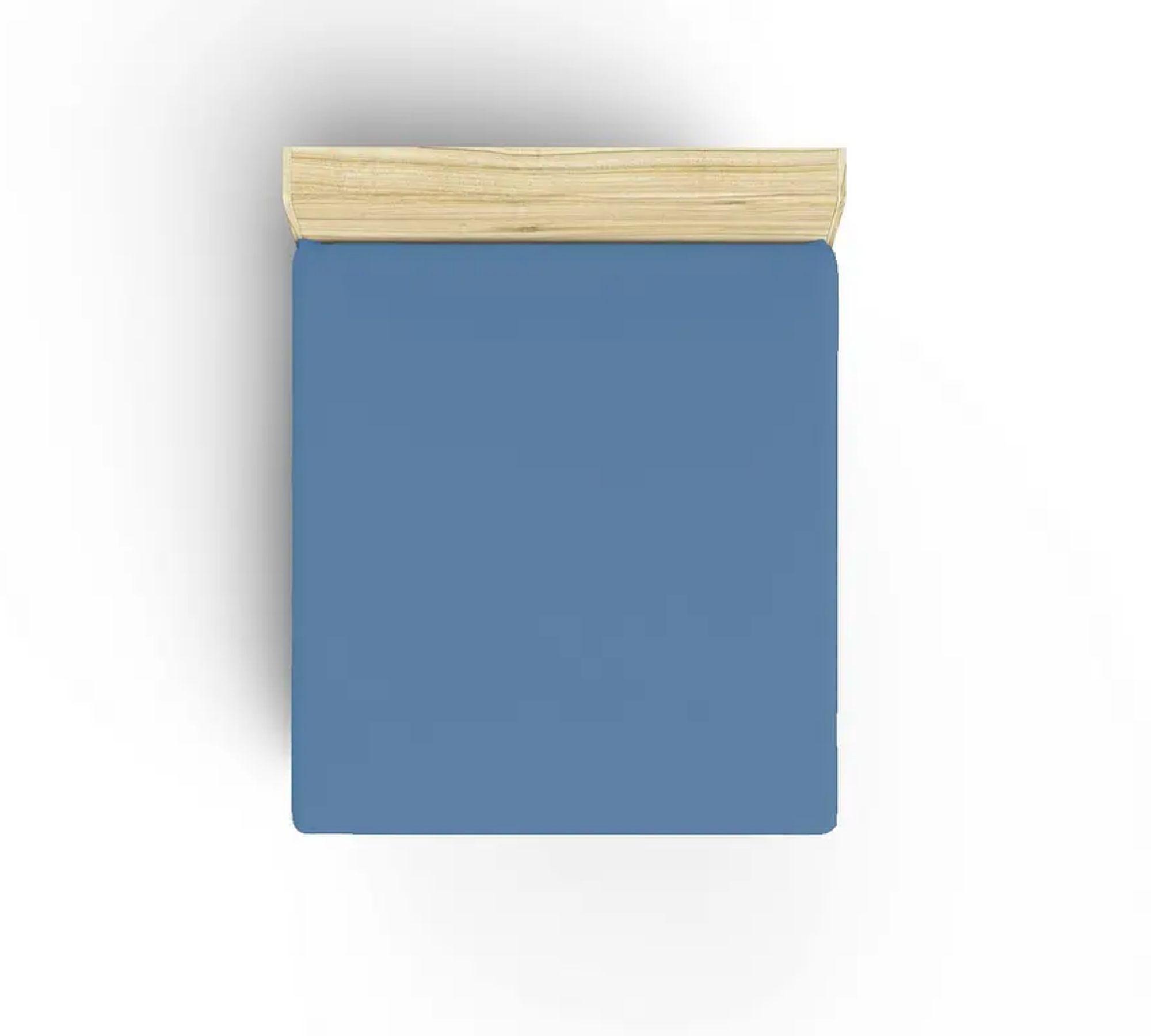 Fitted sheet cotton blue 100cm x 200cm 1