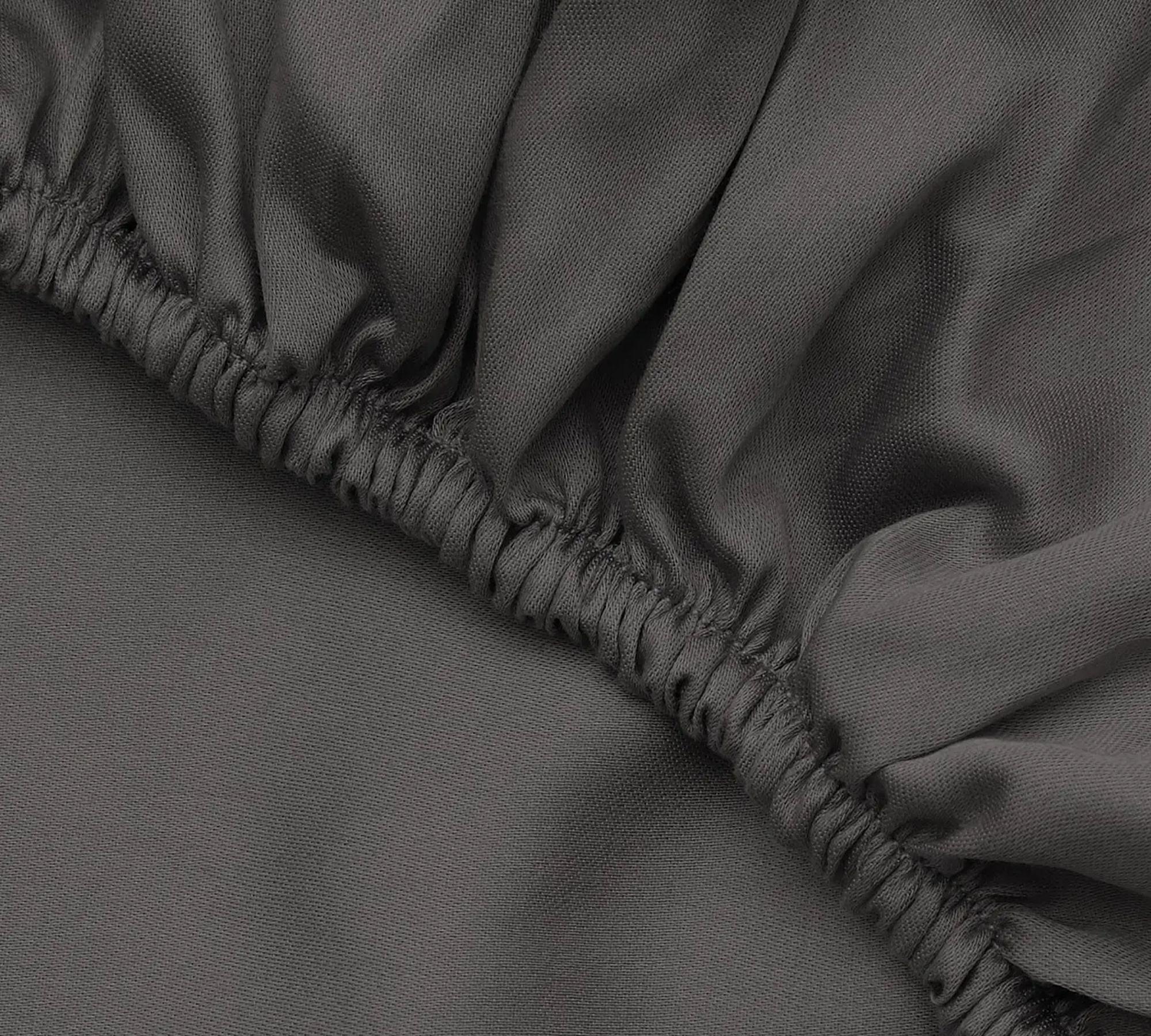 Fitted sheet cotton anthracite 100cm x 200cm 0