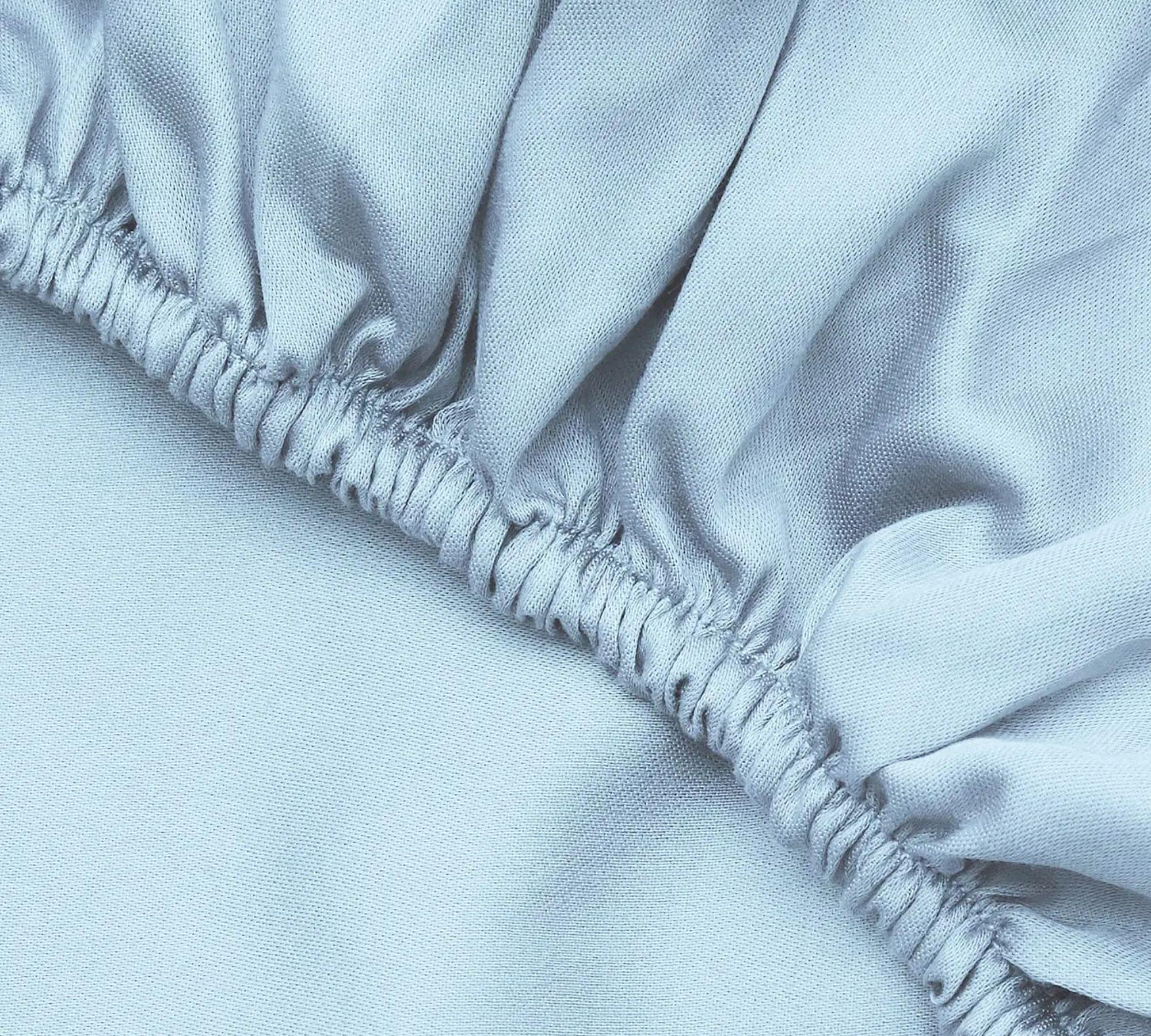 Fitted sheet cotton light blue 100cm x 200cm 0