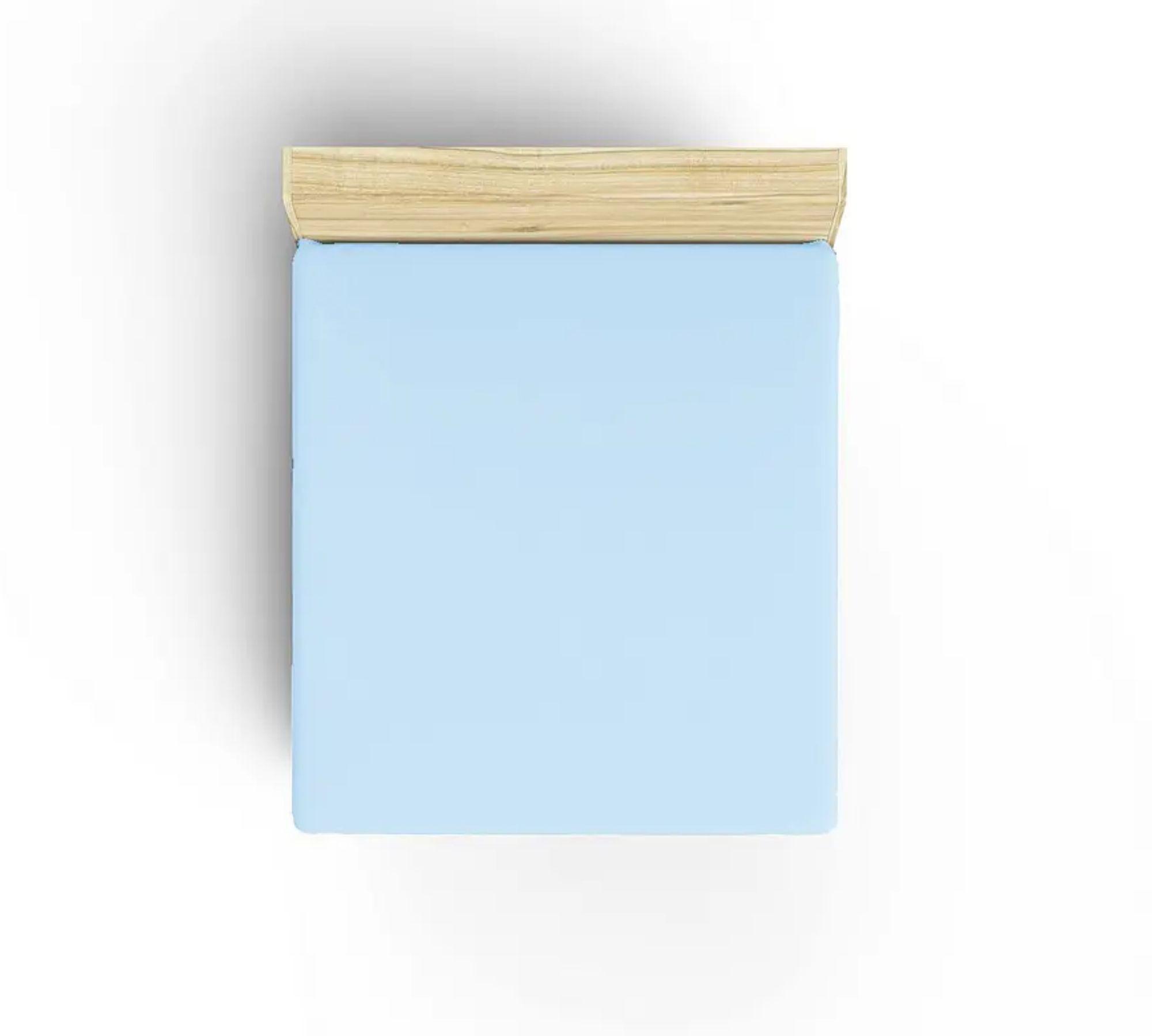 Fitted sheet cotton light blue 100cm x 200cm 2
