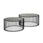 2x Couchtisch Glas Metall Schwarz 0