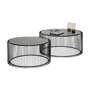 2x Couchtisch Glas Metall Schwarz 1