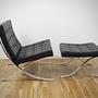 Barcelona Chair & Hocker Leather Black 2