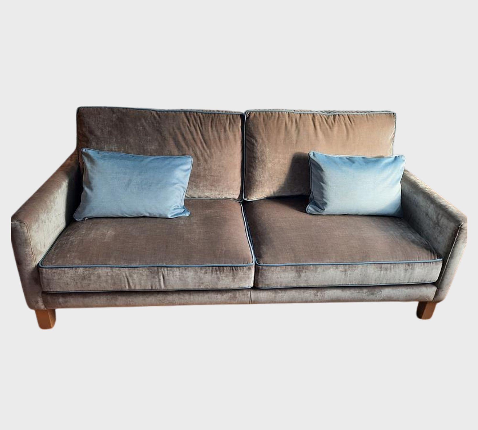 Sofa 2-seater velvet taupe 0