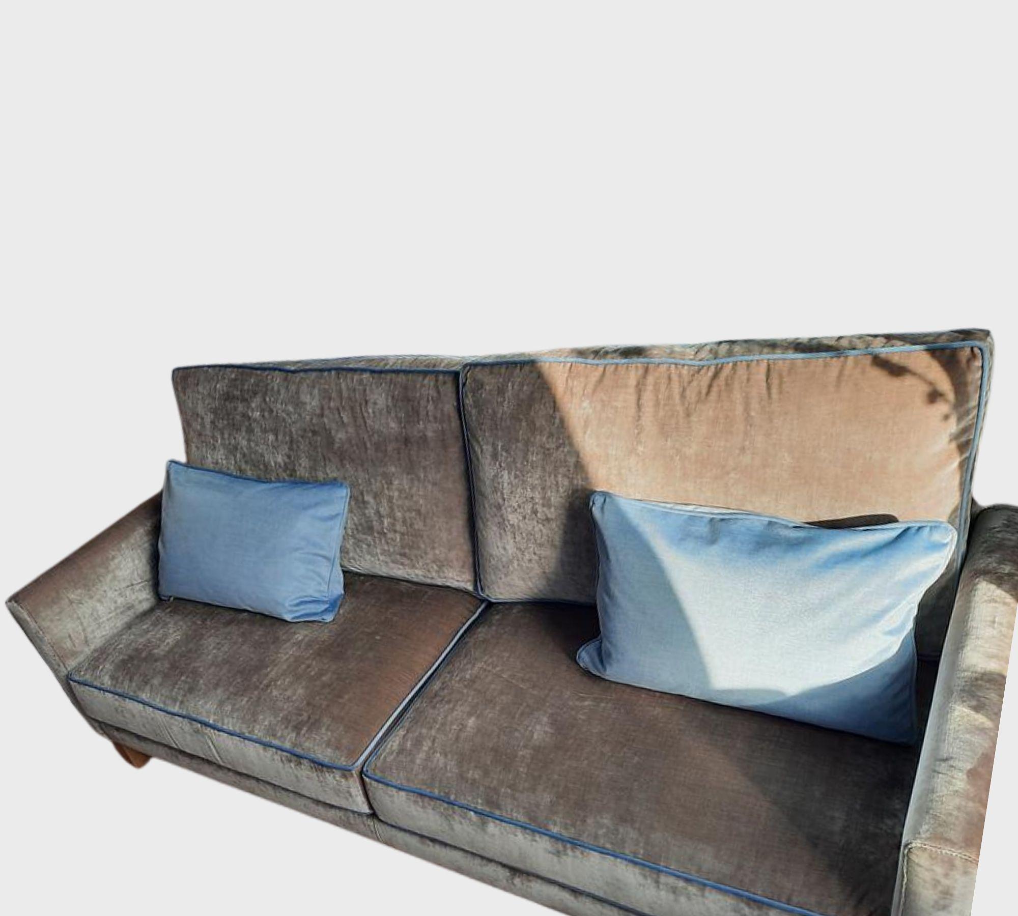 Sofa 2-seater velvet taupe 1