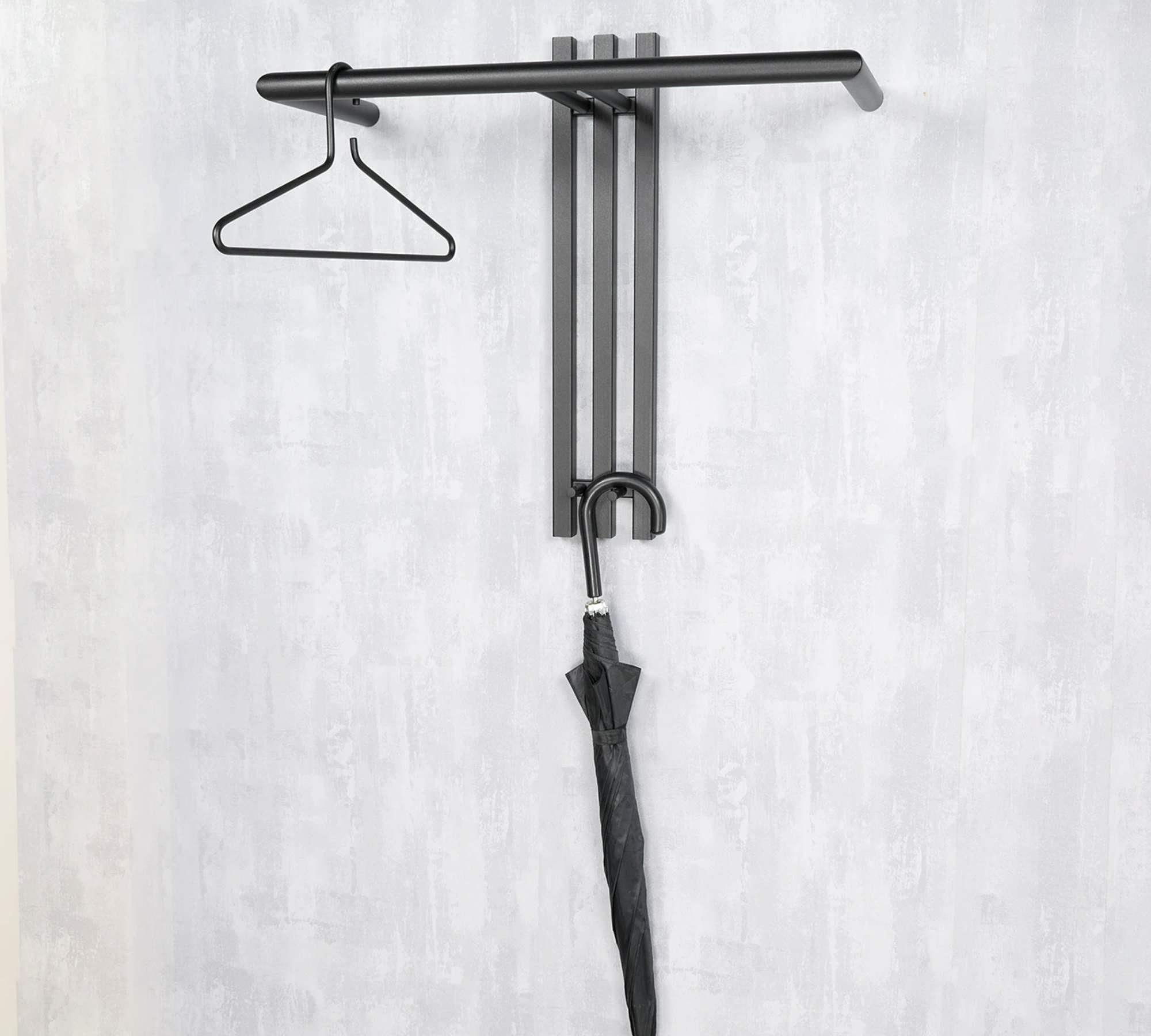 Wandgarderobe Metall Schwarz 2