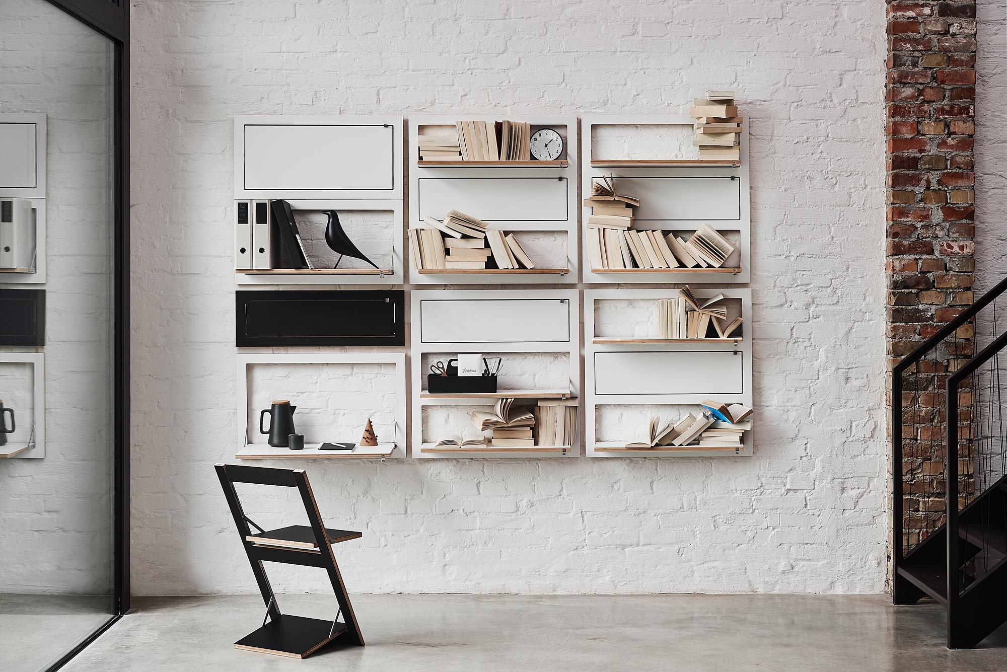 Fläpps Wall Shelf Wood Black 80 x 80cm 6
