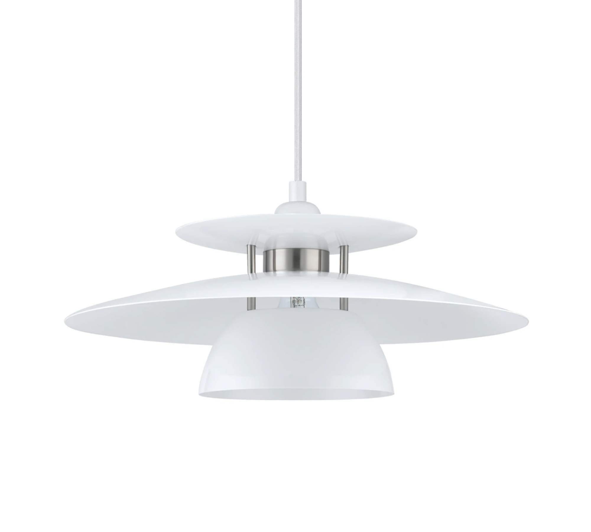 Pendant lamp 1-bulb metal white 0