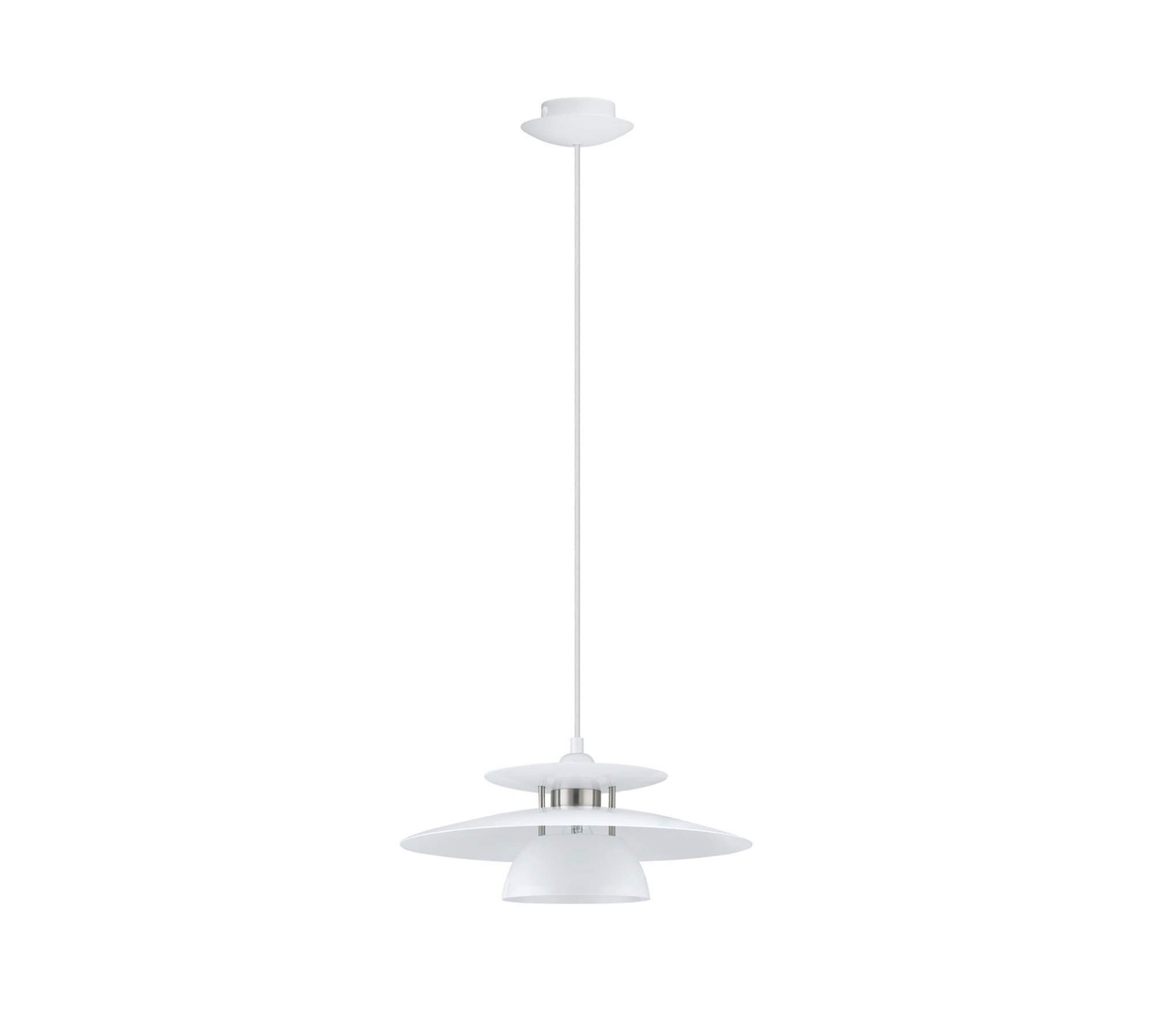 Pendant lamp 1-bulb metal white 1