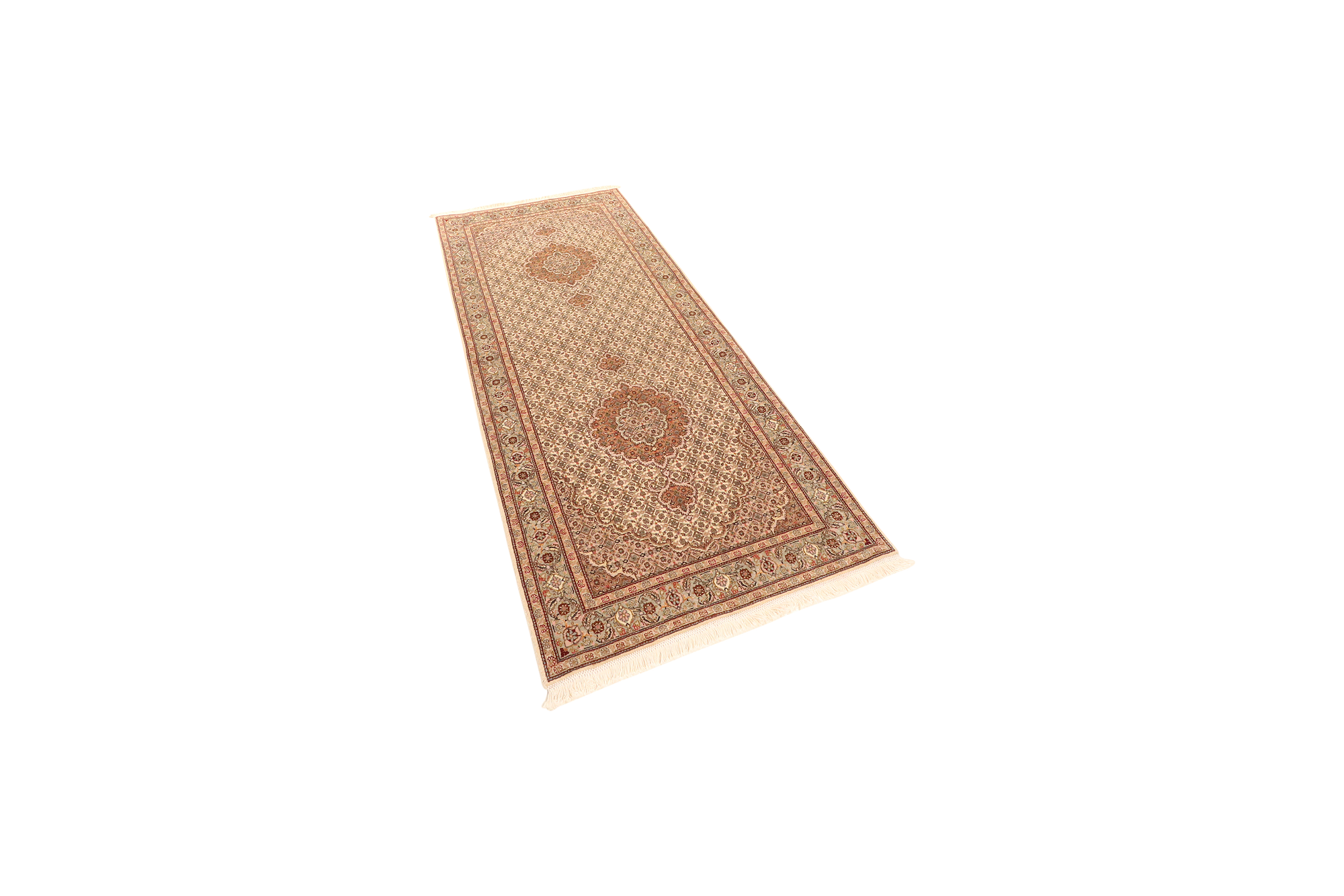 Tabriz Raj Tappeto Marrone 3