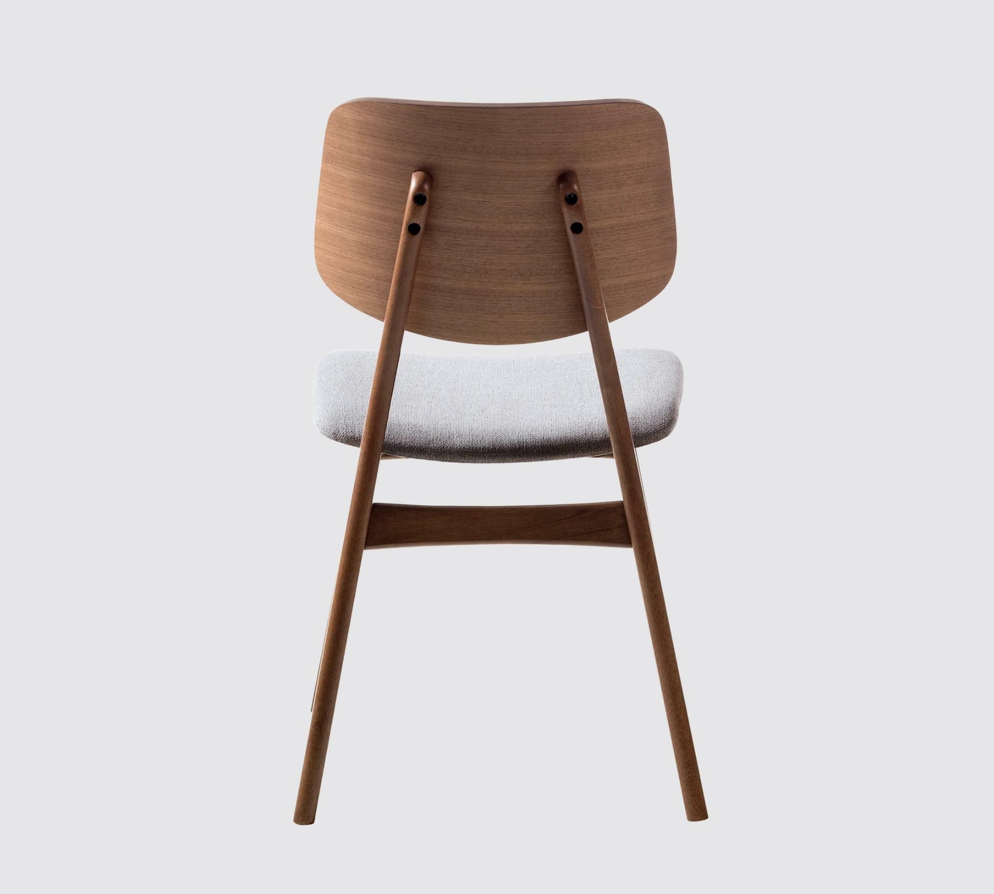 2x Dining chair Rubberwood and textile grey 3