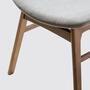 2x Dining chair Rubberwood and textile grey 4