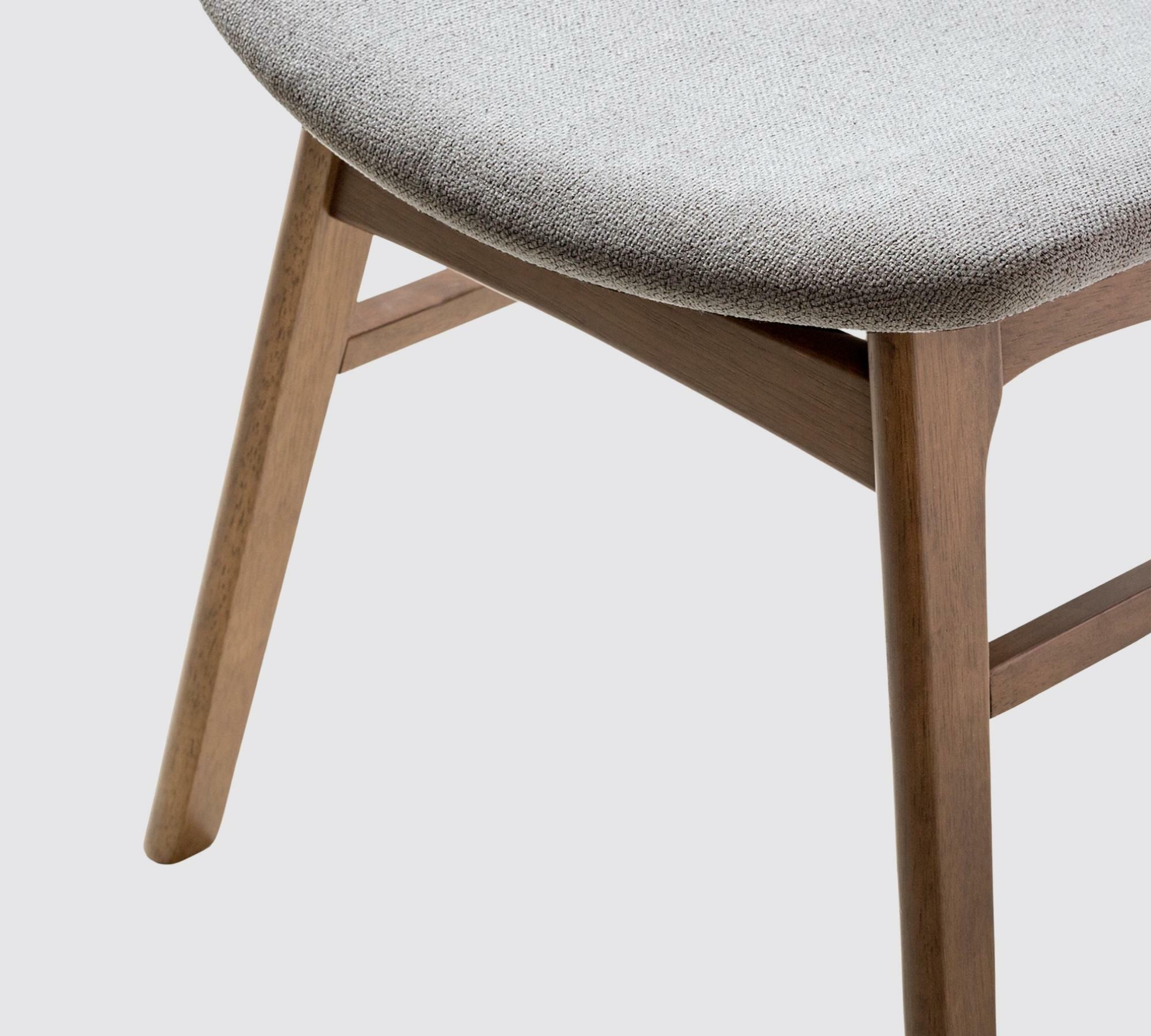 2x Dining chair Rubberwood and textile grey 4