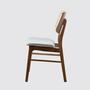 2x Dining chair Rubberwood and textile grey 5